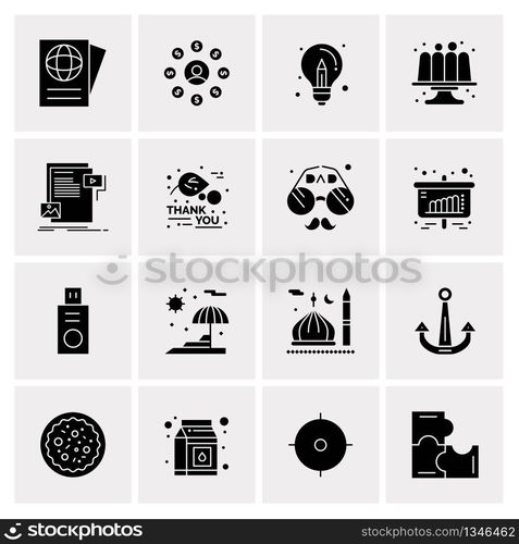 16 Universal Business Icons Vector. Creative Icon Illustration to use in web and Mobile Related project.