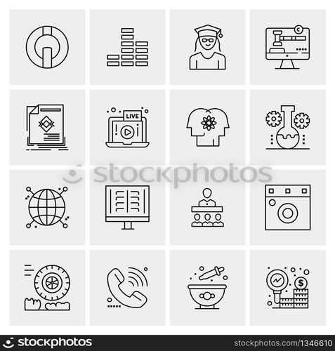 16 Universal Business Icons Vector. Creative Icon Illustration to use in web and Mobile Related project.