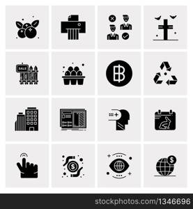 16 Universal Business Icons Vector. Creative Icon Illustration to use in web and Mobile Related project.