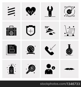 16 Universal Business Icons Vector. Creative Icon Illustration to use in web and Mobile Related project.