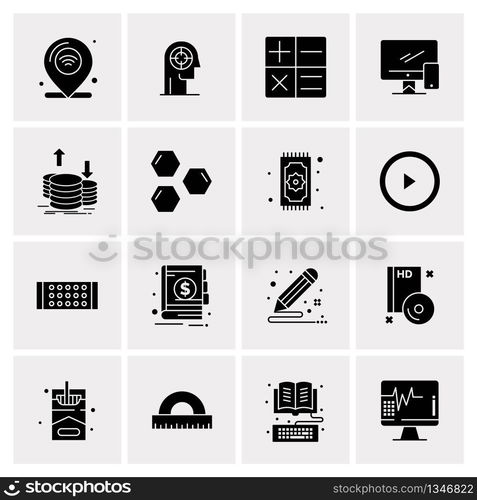 16 Universal Business Icons Vector. Creative Icon Illustration to use in web and Mobile Related project.