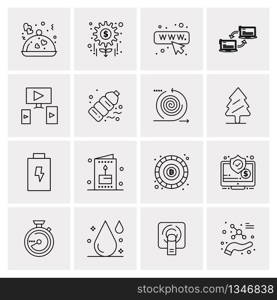 16 Universal Business Icons Vector. Creative Icon Illustration to use in web and Mobile Related project.