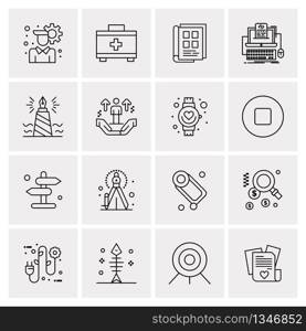 16 Universal Business Icons Vector. Creative Icon Illustration to use in web and Mobile Related project.