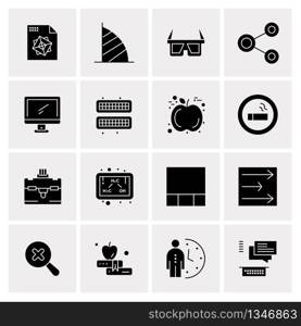 16 Universal Business Icons Vector. Creative Icon Illustration to use in web and Mobile Related project.