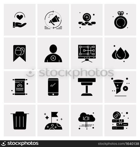 16 Universal Business Icons Vector. Creative Icon Illustration to use in web and Mobile Related project.