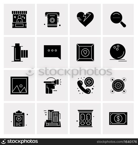 16 Universal Business Icons Vector. Creative Icon Illustration to use in web and Mobile Related project.