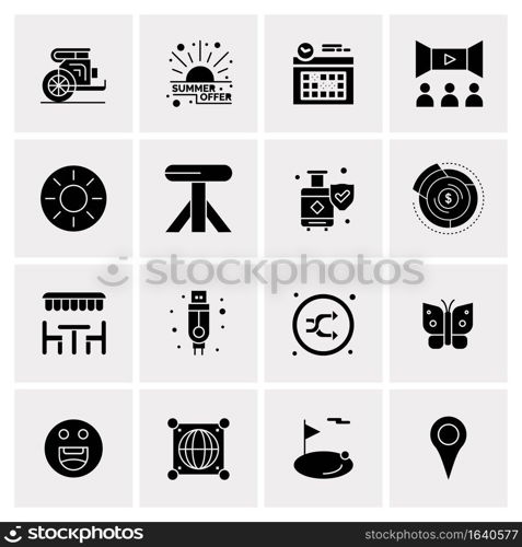 16 Universal Business Icons Vector. Creative Icon Illustration to use in web and Mobile Related project.