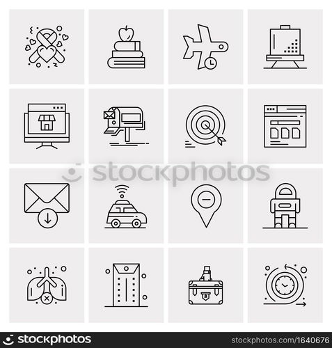 16 Universal Business Icons Vector. Creative Icon Illustration to use in web and Mobile Related project.