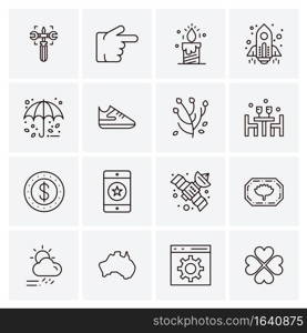 16 Universal Business Icons Vector. Creative Icon Illustration to use in web and Mobile Related project.