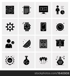 16 Universal Business Icons Vector. Creative Icon Illustration to use in web and Mobile Related project.