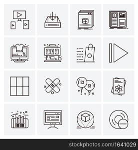 16 Universal Business Icons Vector. Creative Icon Illustration to use in web and Mobile Related project.