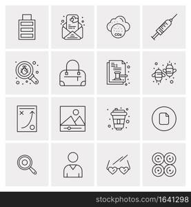 16 Universal Business Icons Vector. Creative Icon Illustration to use in web and Mobile Related project.