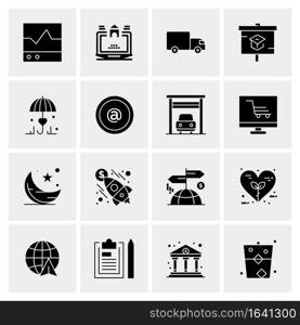 16 Universal Business Icons Vector. Creative Icon Illustration to use in web and Mobile Related project.