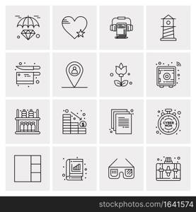 16 Universal Business Icons Vector. Creative Icon Illustration to use in web and Mobile Related project.