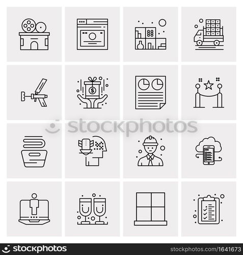 16 Universal Business Icons Vector. Creative Icon Illustration to use in web and Mobile Related project.