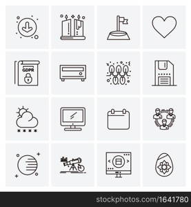 16 Universal Business Icons Vector. Creative Icon Illustration to use in web and Mobile Related project.