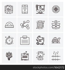 16 Universal Business Icons Vector. Creative Icon Illustration to use in web and Mobile Related project.