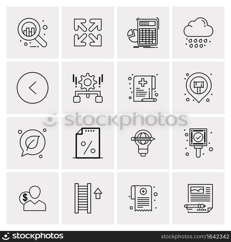 16 Universal Business Icons Vector. Creative Icon Illustration to use in web and Mobile Related project.