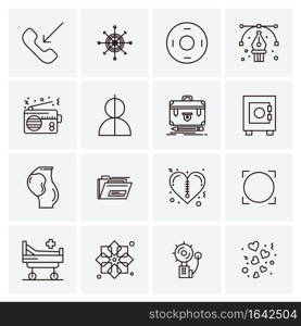 16 Universal Business Icons Vector. Creative Icon Illustration to use in web and Mobile Related project.