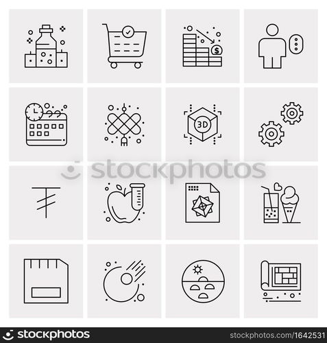 16 Universal Business Icons Vector. Creative Icon Illustration to use in web and Mobile Related project.