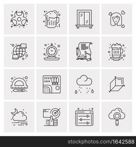 16 Universal Business Icons Vector. Creative Icon Illustration to use in web and Mobile Related project.