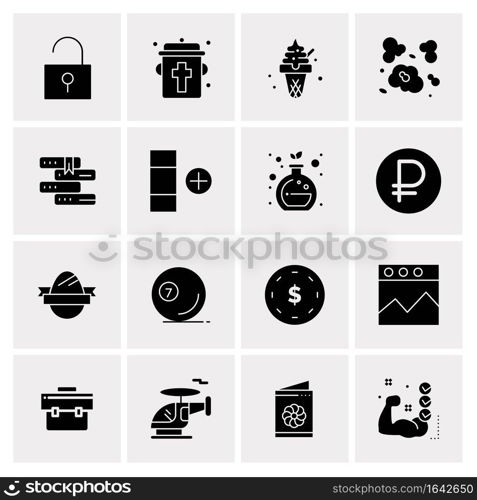 16 Universal Business Icons Vector. Creative Icon Illustration to use in web and Mobile Related project.