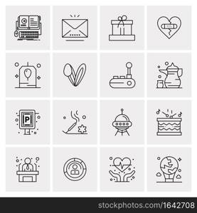 16 Universal Business Icons Vector. Creative Icon Illustration to use in web and Mobile Related project.