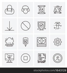 16 Universal Business Icons Vector. Creative Icon Illustration to use in web and Mobile Related project.