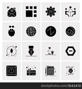 16 Universal Business Icons Vector. Creative Icon Illustration to use in web and Mobile Related project.