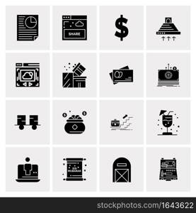 16 Universal Business Icons Vector. Creative Icon Illustration to use in web and Mobile Related project.