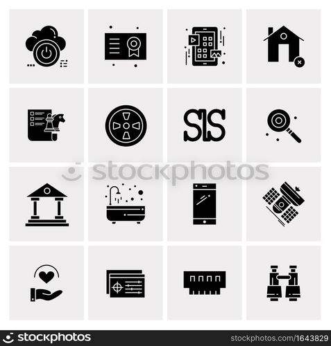 16 Universal Business Icons Vector. Creative Icon Illustration to use in web and Mobile Related project.