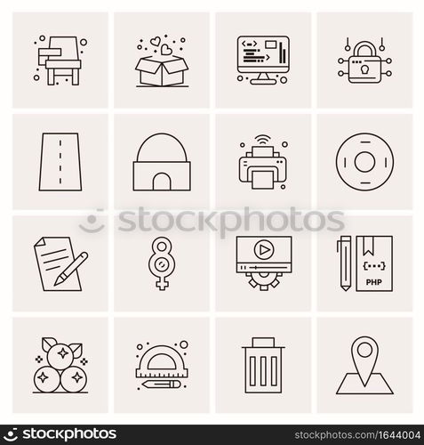 16 Universal Business Icons Vector. Creative Icon Illustration to use in web and Mobile Related project.