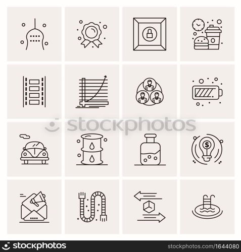 16 Universal Business Icons Vector. Creative Icon Illustration to use in web and Mobile Related project.