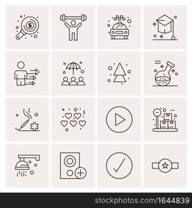 16 Universal Business Icons Vector. Creative Icon Illustration to use in web and Mobile Related project.