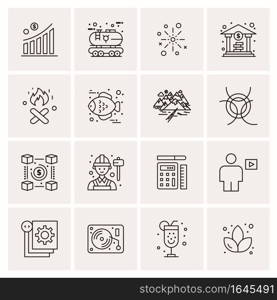 16 Universal Business Icons Vector. Creative Icon Illustration to use in web and Mobile Related project.