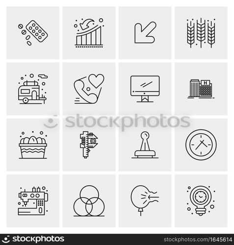 16 Universal Business Icons Vector. Creative Icon Illustration to use in web and Mobile Related project.