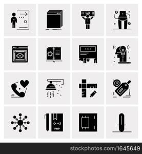 16 Universal Business Icons Vector. Creative Icon Illustration to use in web and Mobile Related project.