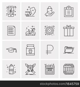 16 Universal Business Icons Vector. Creative Icon Illustration to use in web and Mobile Related project.