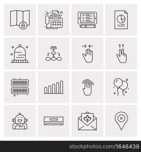 16 Universal Business Icons Vector. Creative Icon Illustration to use in web and Mobile Related project.