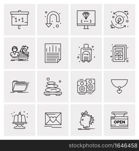 16 Universal Business Icons Vector. Creative Icon Illustration to use in web and Mobile Related project.