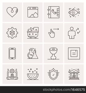 16 Universal Business Icons Vector. Creative Icon Illustration to use in web and Mobile Related project.