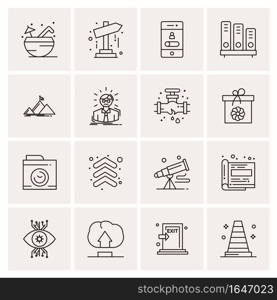 16 Universal Business Icons Vector. Creative Icon Illustration to use in web and Mobile Related project.