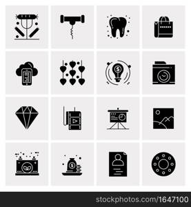 16 Universal Business Icons Vector. Creative Icon Illustration to use in web and Mobile Related project.