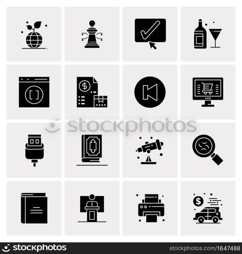 16 Universal Business Icons Vector. Creative Icon Illustration to use in web and Mobile Related project.