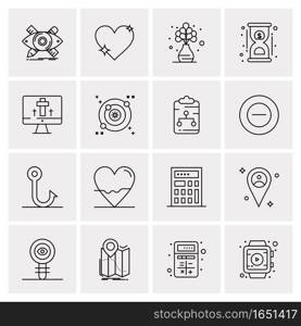 16 Universal Business Icons Vector. Creative Icon Illustration to use in web and Mobile Related project.