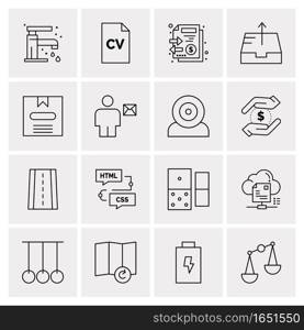 16 Universal Business Icons Vector. Creative Icon Illustration to use in web and Mobile Related project.