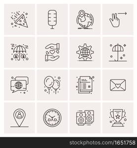 16 Universal Business Icons Vector. Creative Icon Illustration to use in web and Mobile Related project.