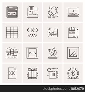 16 Universal Business Icons Vector. Creative Icon Illustration to use in web and Mobile Related project.