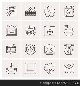 16 Universal Business Icons Vector. Creative Icon Illustration to use in web and Mobile Related project.