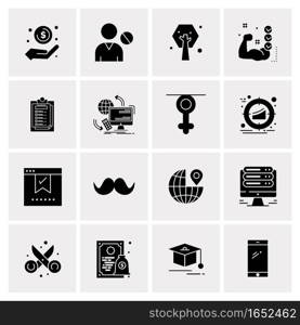 16 Universal Business Icons Vector. Creative Icon Illustration to use in web and Mobile Related project.